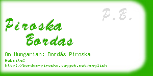 piroska bordas business card