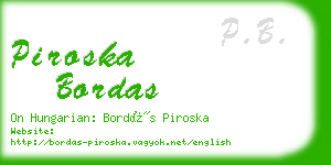 piroska bordas business card